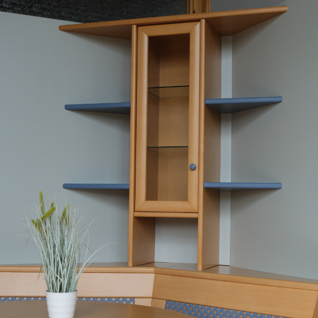 Segment-Eckbankgruppe Buche mit blauen Akzenten – Bild 4